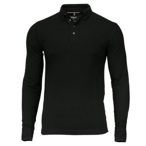 Nimbus Mens Carlington Deluxe Long Sleeve Polo Shirt / Black